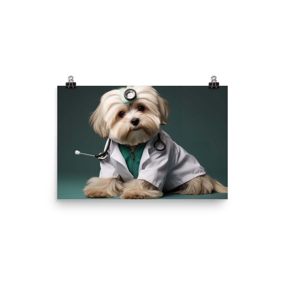 Lhasa Apso Doctor Photo paper poster - PosterfyAI.com