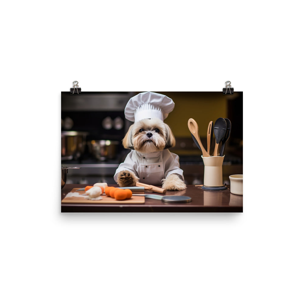 Lhasa Apso Chef Photo paper poster - PosterfyAI.com