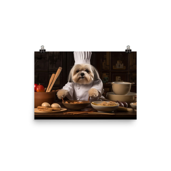 Lhasa Apso Chef Photo paper poster - PosterfyAI.com