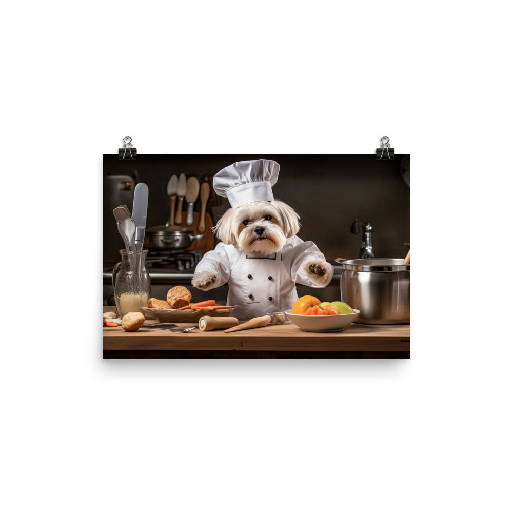 Lhasa Apso Chef Photo paper poster - PosterfyAI.com