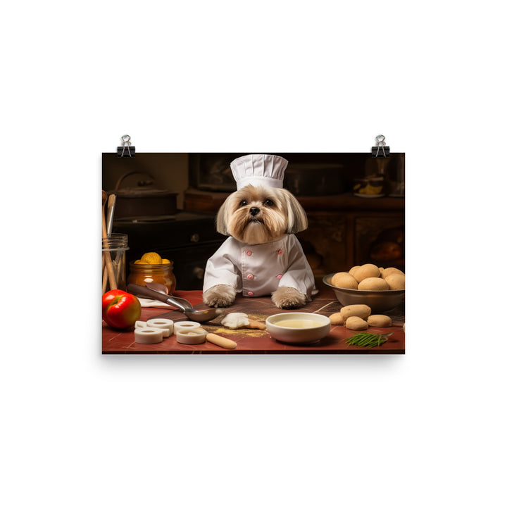 Lhasa Apso Chef Photo paper poster - PosterfyAI.com