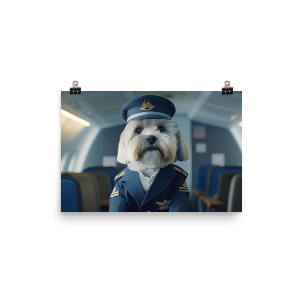 Lhasa Apso Cabin Crew Photo paper poster - PosterfyAI.com