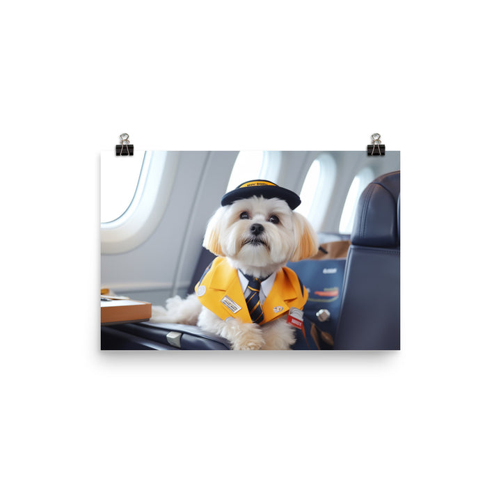 Lhasa Apso Cabin Crew Photo paper poster - PosterfyAI.com