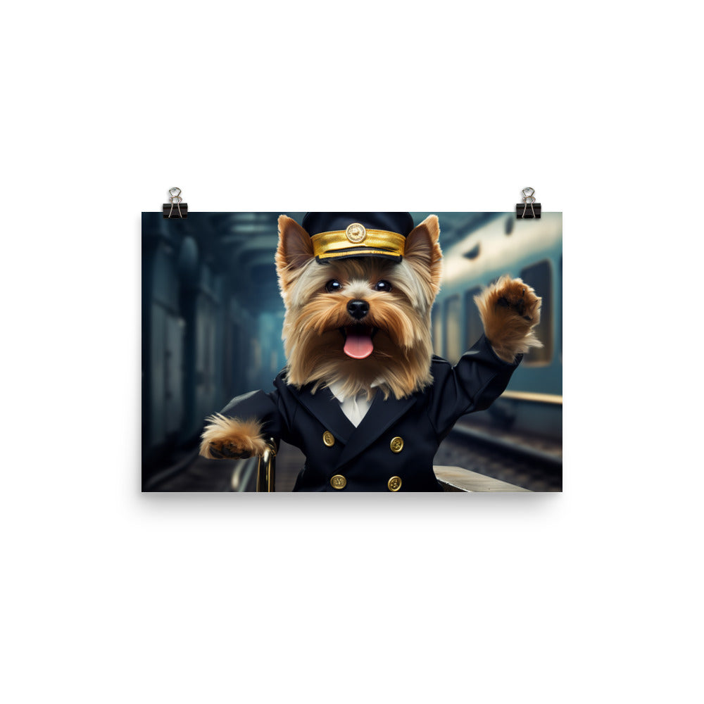 Yorkshire Terrier Transit Operator Photo paper poster - PosterfyAI.com