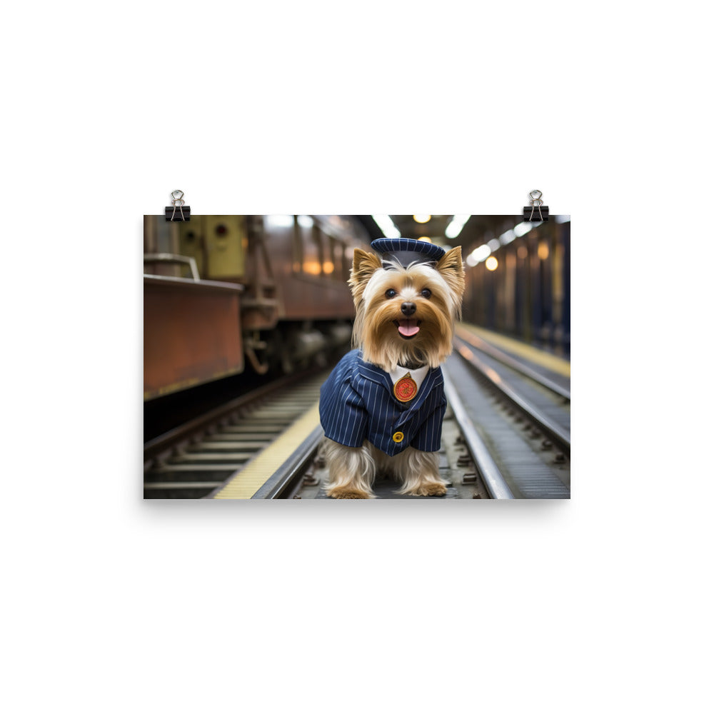 Yorkshire Terrier Transit Operator Photo paper poster - PosterfyAI.com