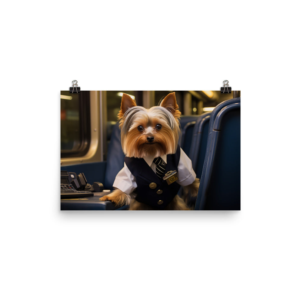 Yorkshire Terrier Transit Operator Photo paper poster - PosterfyAI.com