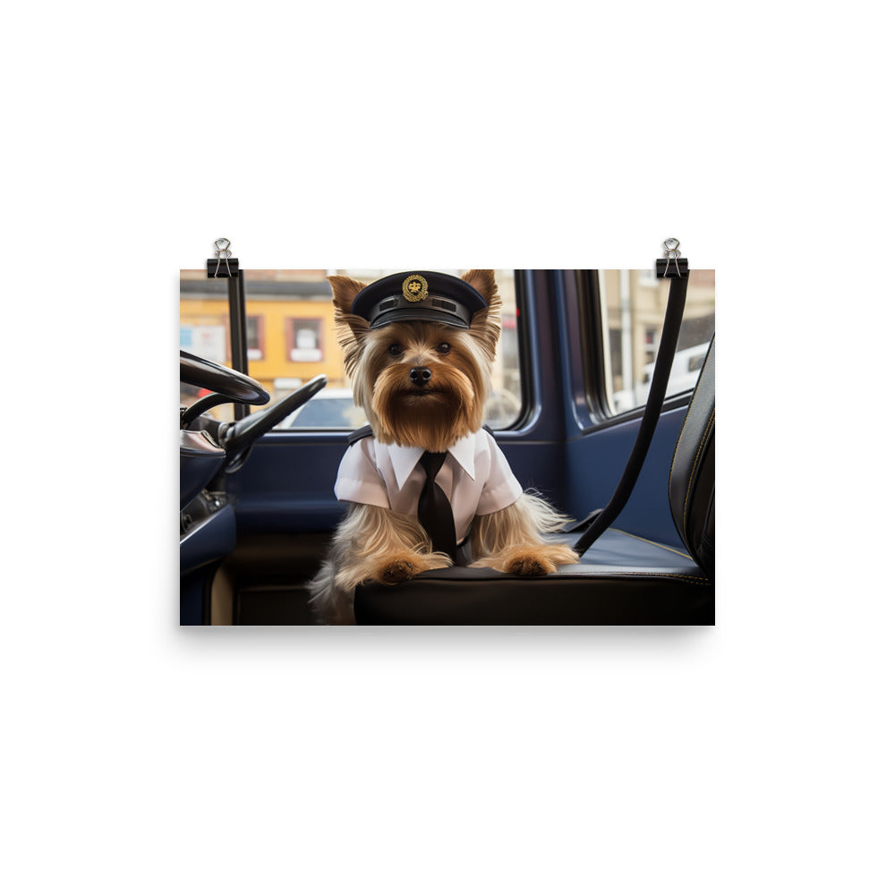 Yorkshire Terrier Transit Operator Photo paper poster - PosterfyAI.com