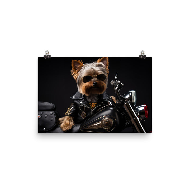 Yorkshire Terrier Superbike Athlete Photo paper poster - PosterfyAI.com