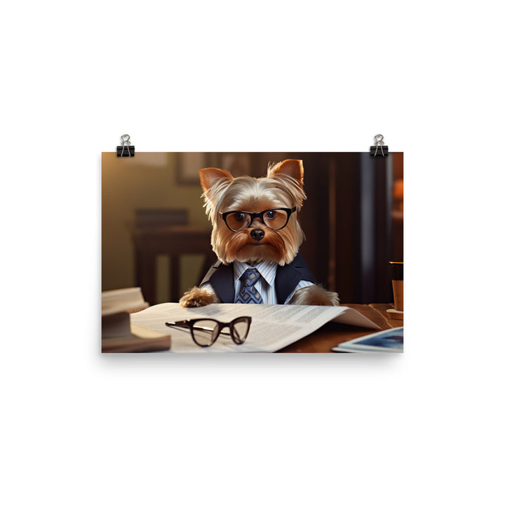 Yorkshire Terrier Sales Consultant Photo paper poster - PosterfyAI.com