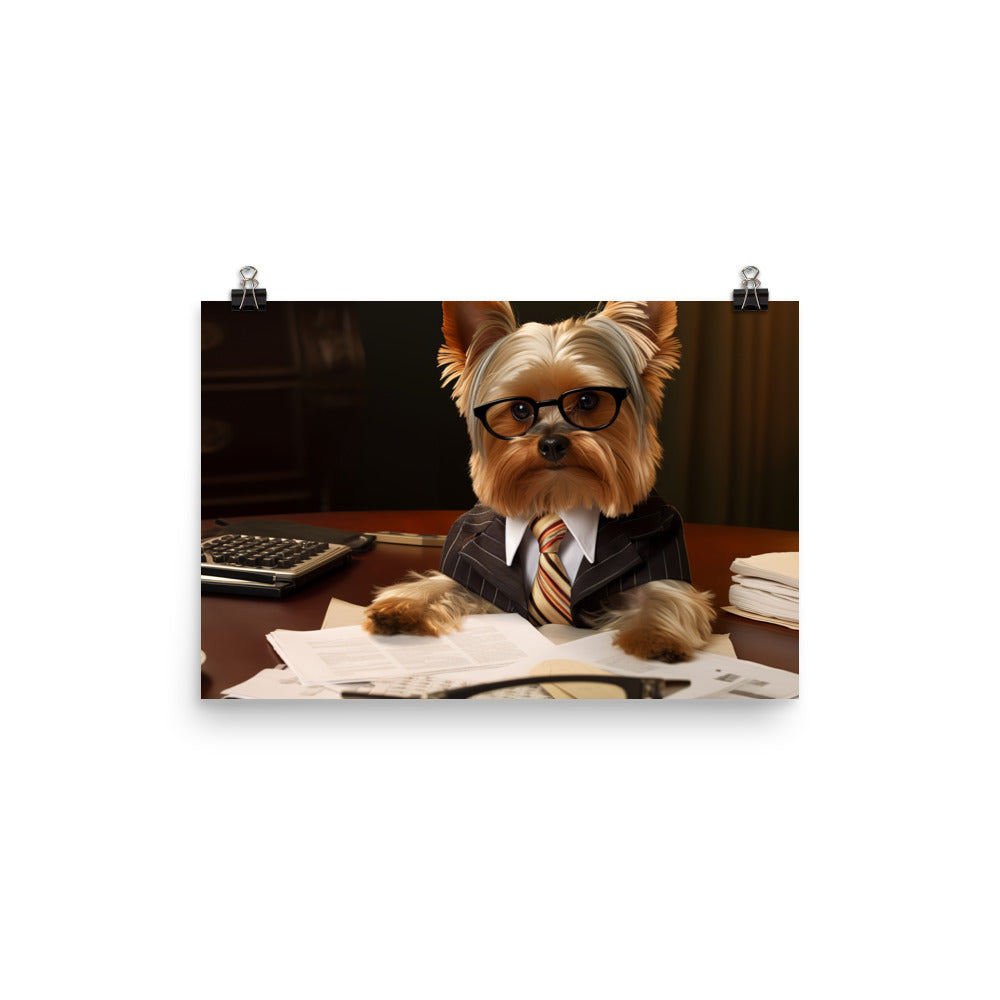 Yorkshire Terrier Sales Consultant Photo paper poster - PosterfyAI.com