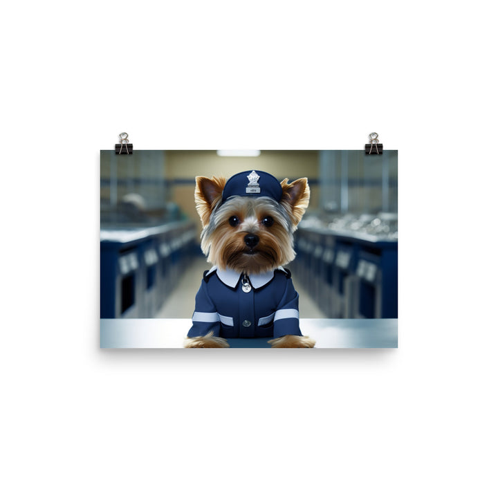 Yorkshire Terrier Prison Officer Photo paper poster - PosterfyAI.com