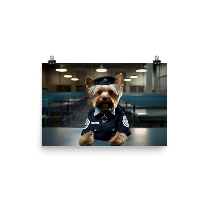 Yorkshire Terrier Prison Officer Photo paper poster - PosterfyAI.com