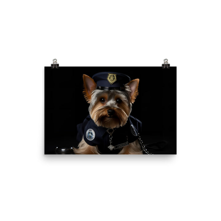 Yorkshire Terrier Prison Officer Photo paper poster - PosterfyAI.com