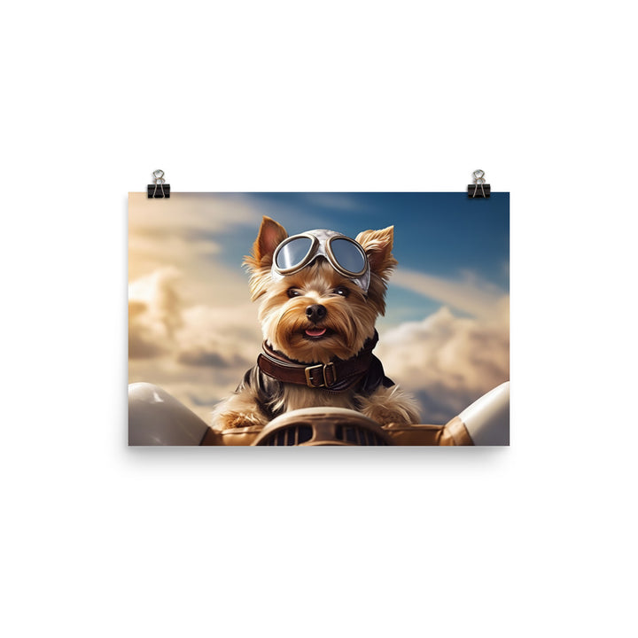 Yorkshire Terrier Pilot Photo paper poster - PosterfyAI.com