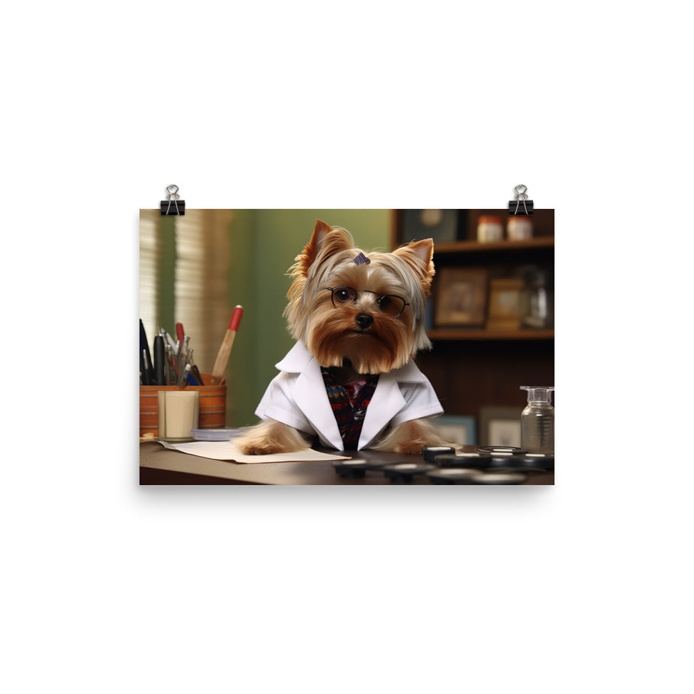 Yorkshire Terrier Pharmacist Photo paper poster - PosterfyAI.com