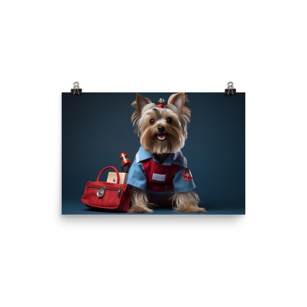 Yorkshire Terrier Paramedic Photo paper poster - PosterfyAI.com