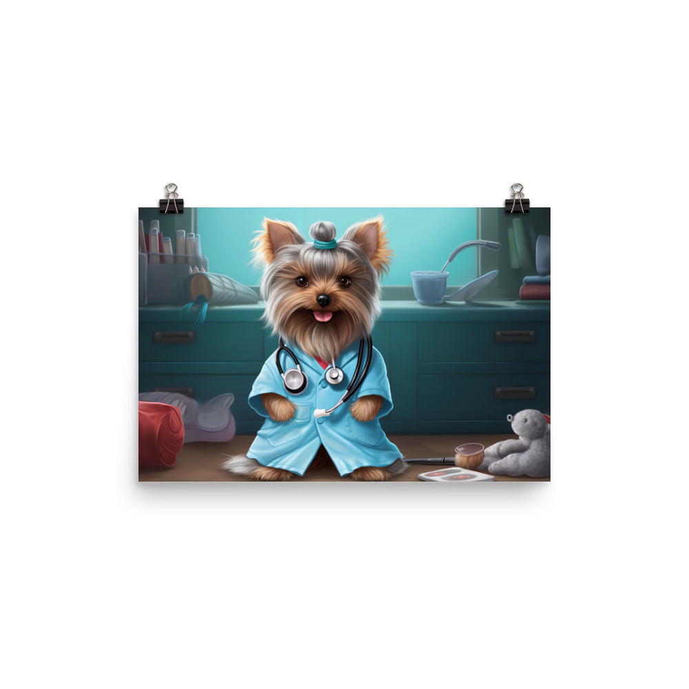 Yorkshire Terrier Nurse Photo paper poster - PosterfyAI.com