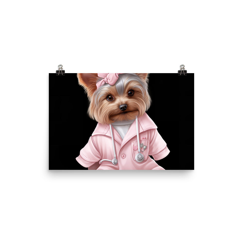 Yorkshire Terrier Nurse Photo paper poster - PosterfyAI.com