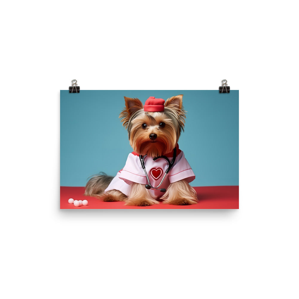 Yorkshire Terrier Nurse Photo paper poster - PosterfyAI.com