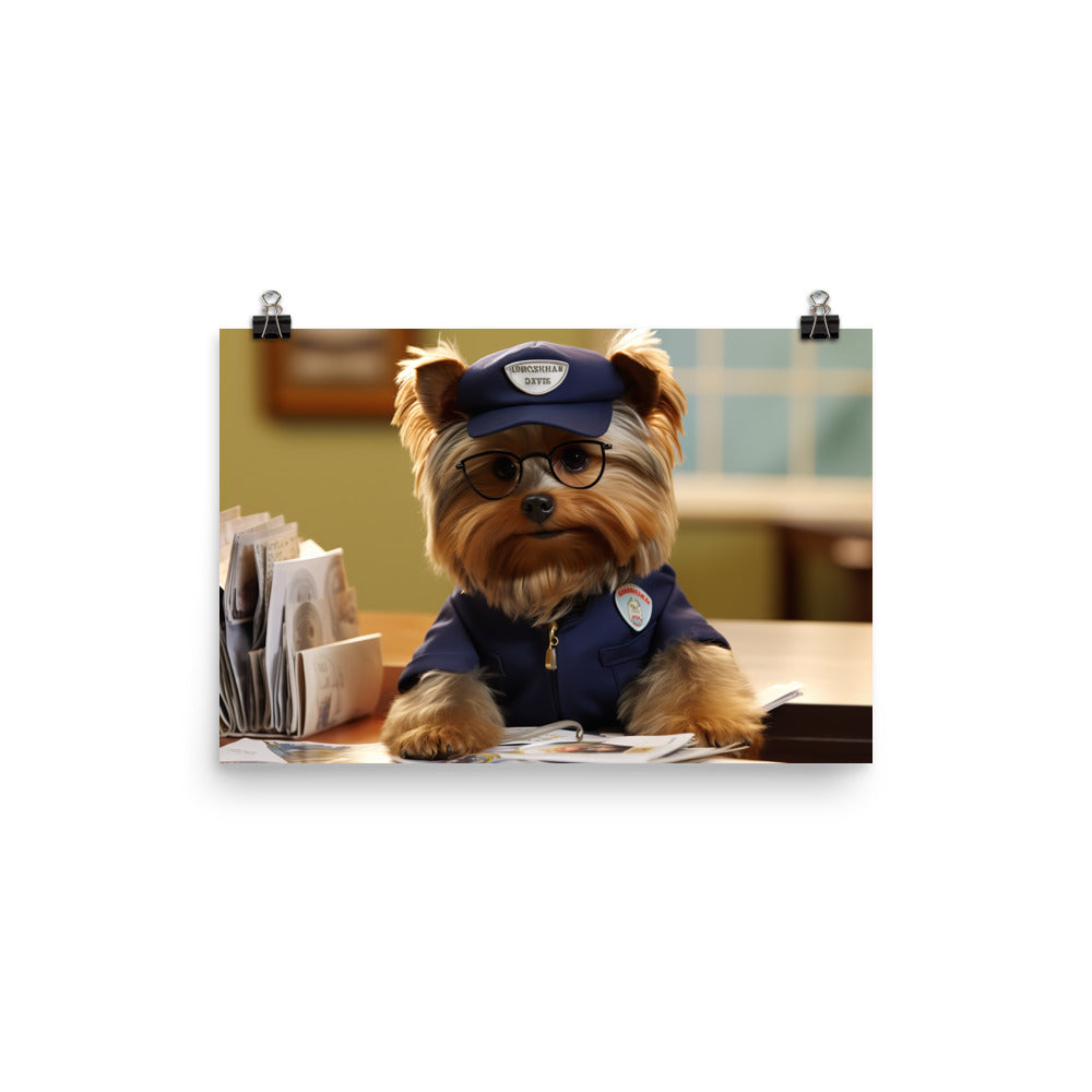 Yorkshire Terrier Mail Carrier Photo paper poster - PosterfyAI.com