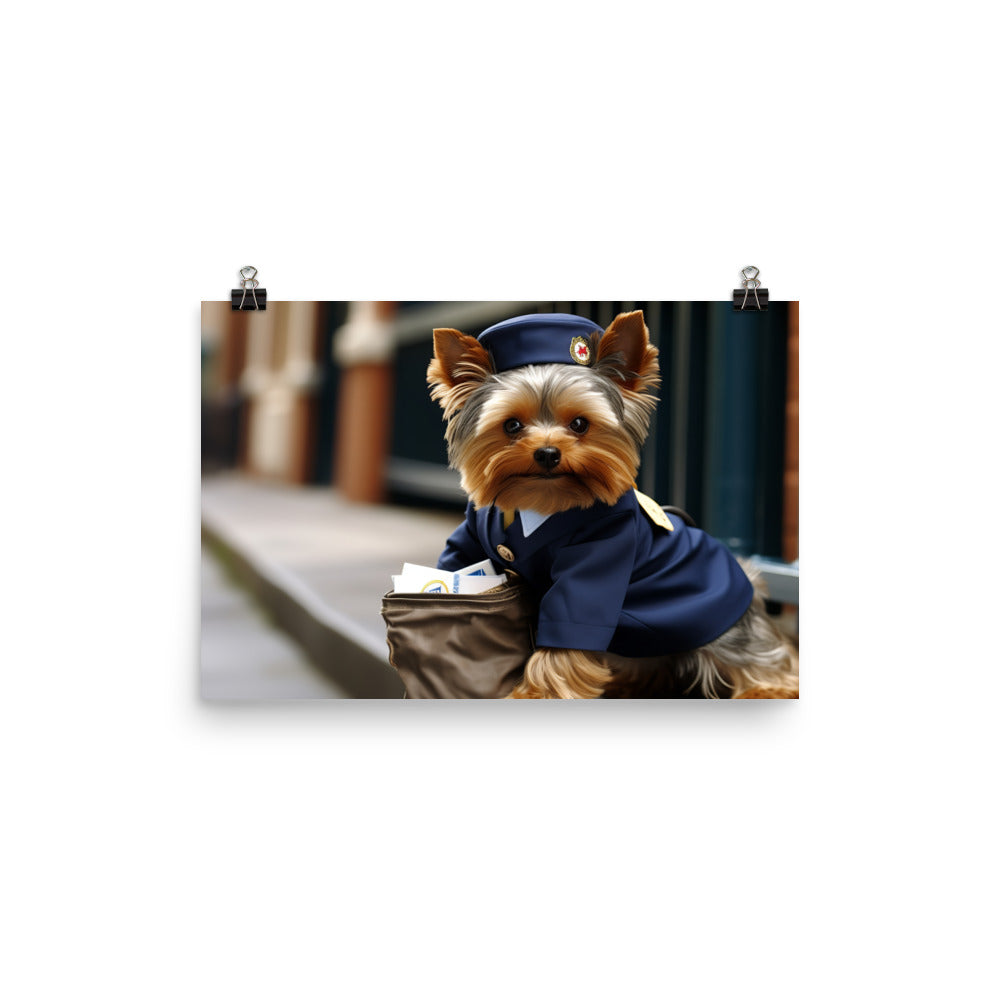 Yorkshire Terrier Mail Carrier Photo paper poster - PosterfyAI.com