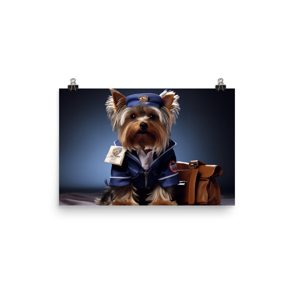 Yorkshire Terrier Mail Carrier Photo paper poster - PosterfyAI.com