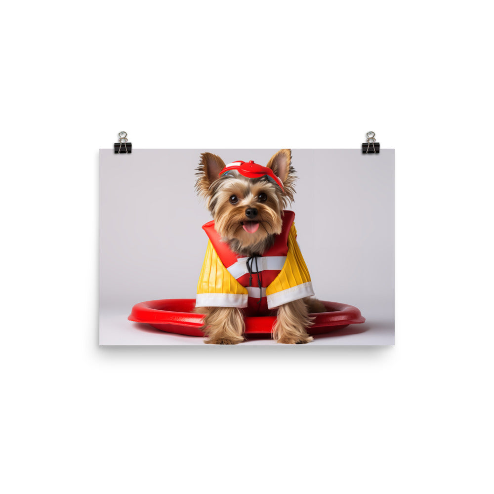 Yorkshire Terrier Lifeguard Photo paper poster - PosterfyAI.com