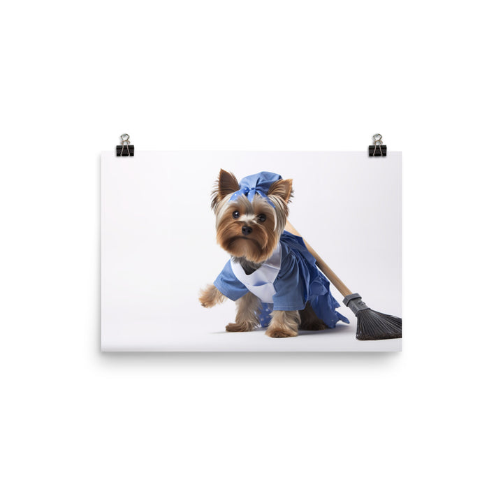 Yorkshire Terrier Janitor Photo paper poster - PosterfyAI.com