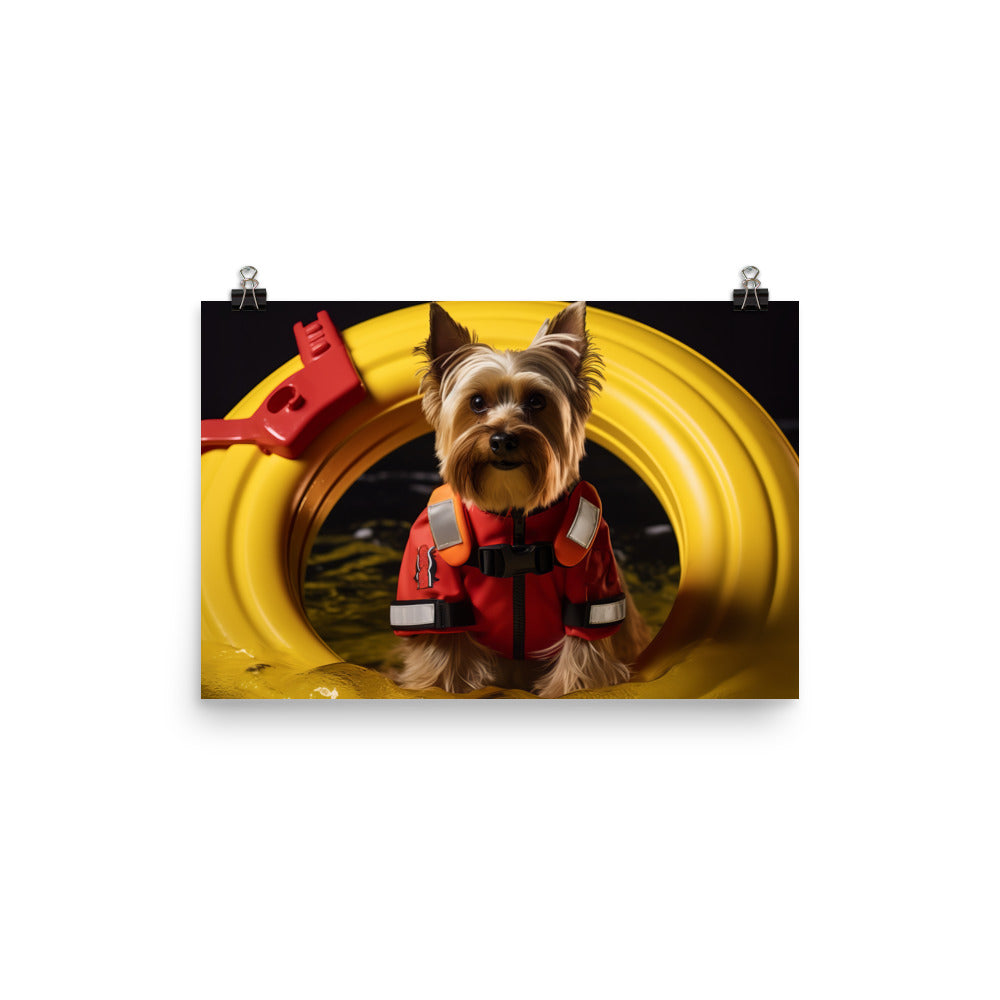 Yorkshire Terrier Lifeguard Photo paper poster - PosterfyAI.com