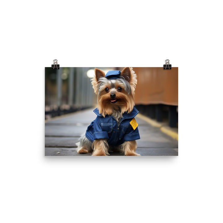 Yorkshire Terrier Janitor Photo paper poster - PosterfyAI.com