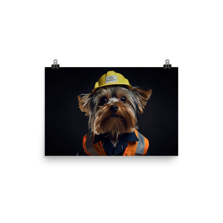 Yorkshire Terrier Janitor Photo paper poster - PosterfyAI.com