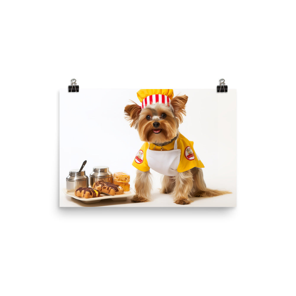 Yorkshire Terrier Fast Food Crew Photo paper poster - PosterfyAI.com