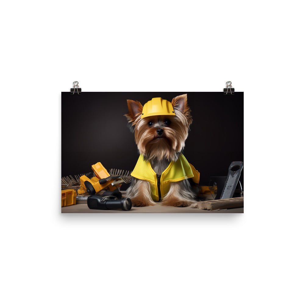 Yorkshire Terrier Contractor Photo paper poster - PosterfyAI.com