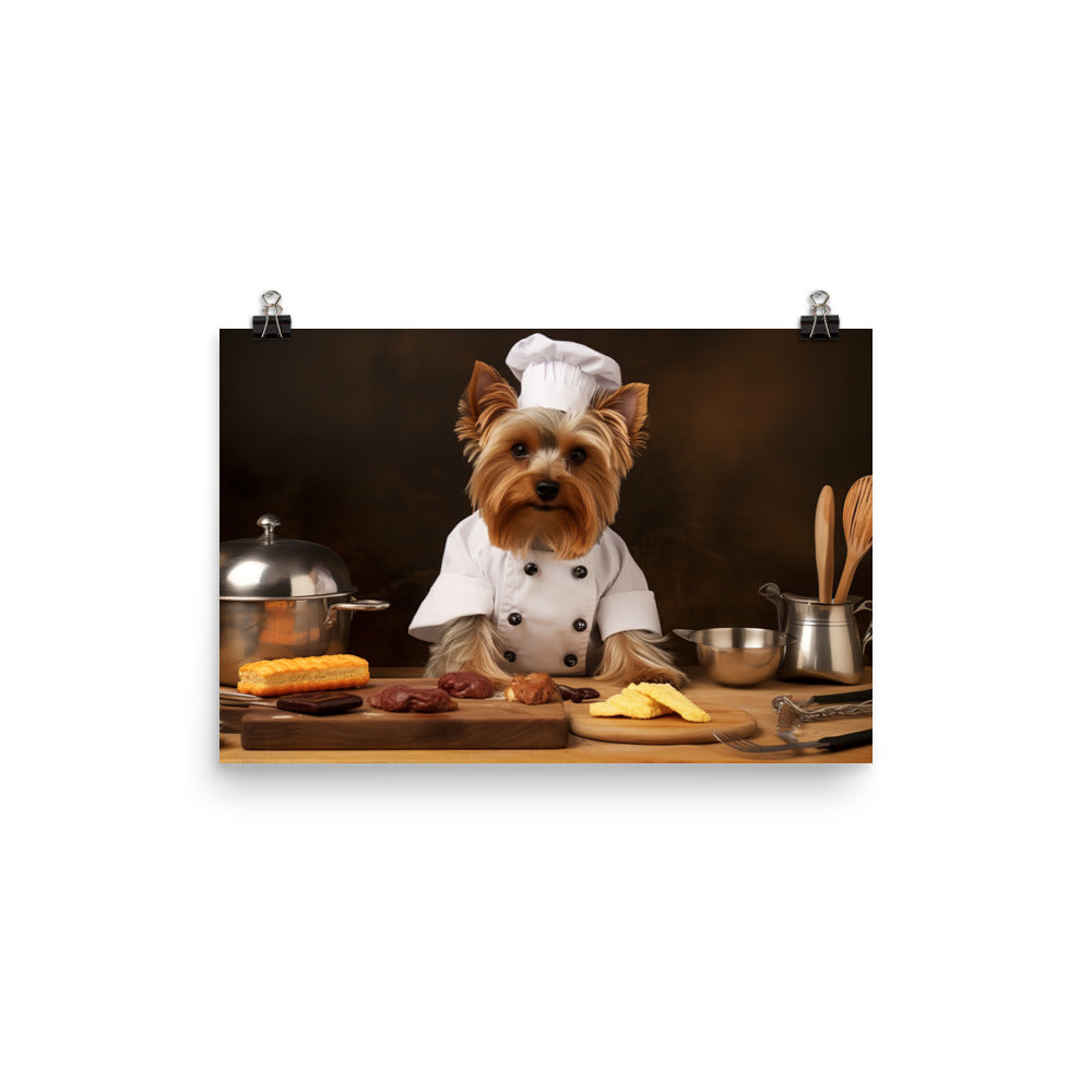 Yorkshire Terrier Chef Photo paper poster - PosterfyAI.com