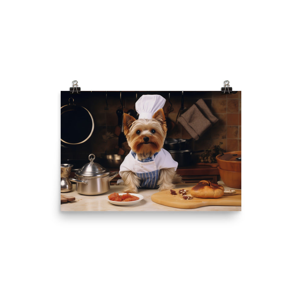 Yorkshire Terrier Chef Photo paper poster - PosterfyAI.com