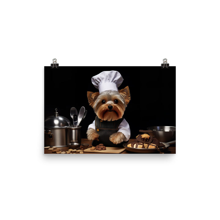 Yorkshire Terrier Chef Photo paper poster - PosterfyAI.com