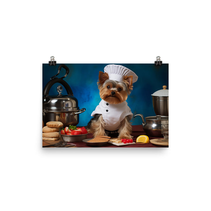 Yorkshire Terrier Chef Photo paper poster - PosterfyAI.com