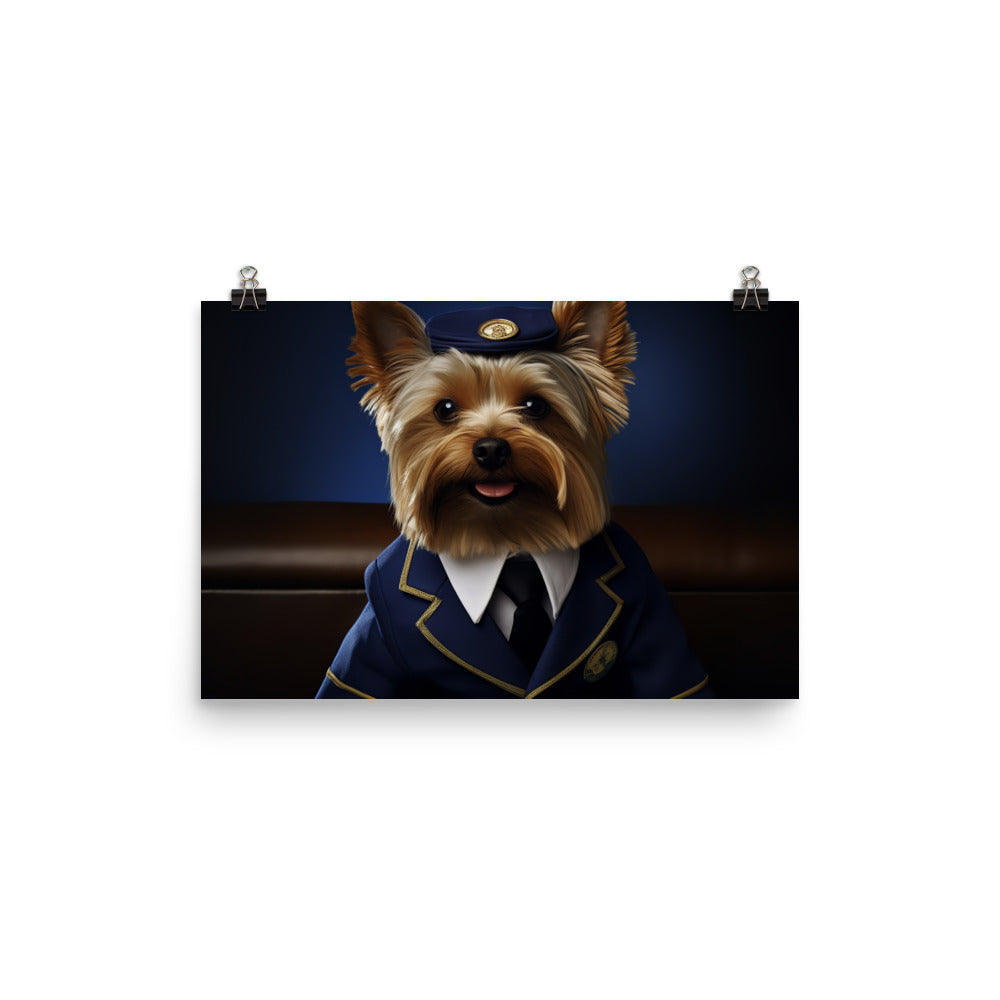 Yorkshire Terrier Cabin Crew Photo paper poster - PosterfyAI.com