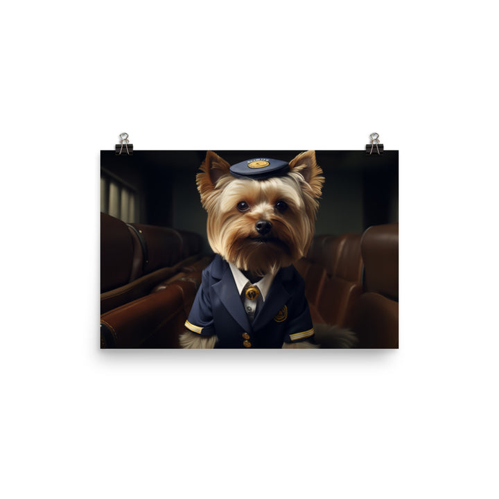 Yorkshire Terrier Cabin Crew Photo paper poster - PosterfyAI.com