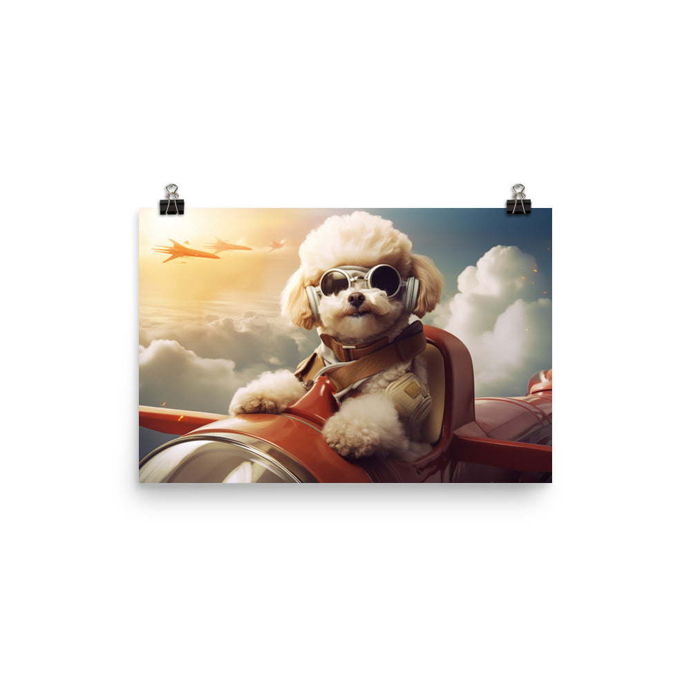 Poodle Pilot Photo paper poster - PosterfyAI.com