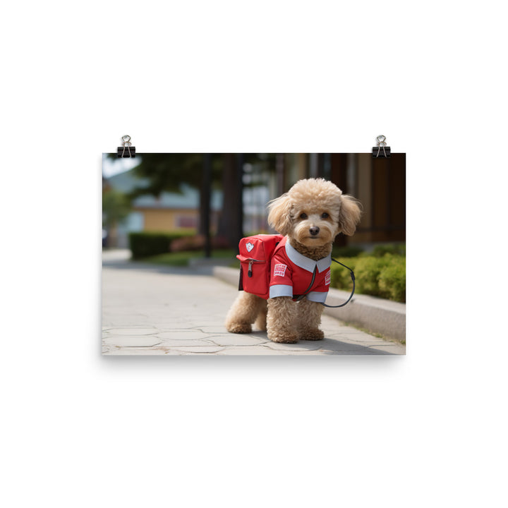 Poodle Mail Carrier Photo paper poster - PosterfyAI.com