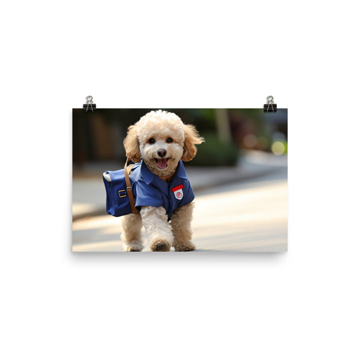 Poodle Mail Carrier Photo paper poster - PosterfyAI.com