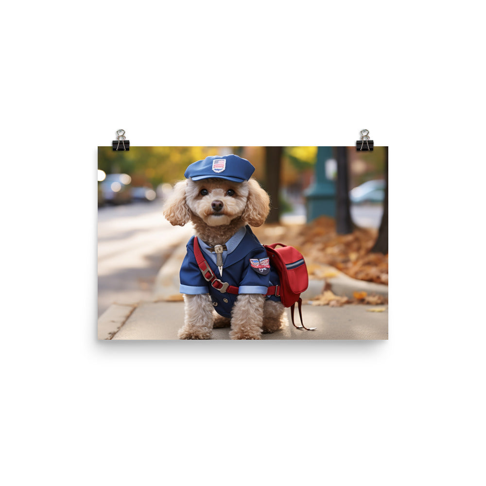 Poodle Mail Carrier Photo paper poster - PosterfyAI.com