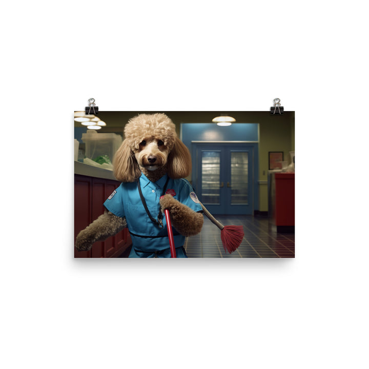 Poodle Janitor Photo paper poster - PosterfyAI.com