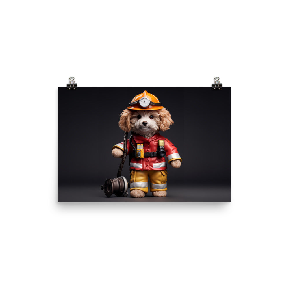 Poodle Firefighter Photo paper poster - PosterfyAI.com