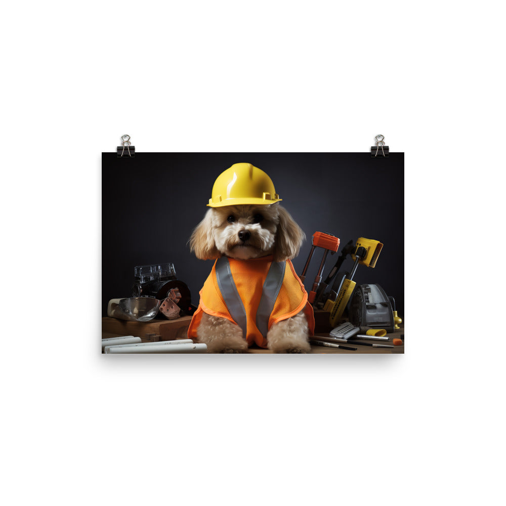 Poodle Contractor Photo paper poster - PosterfyAI.com