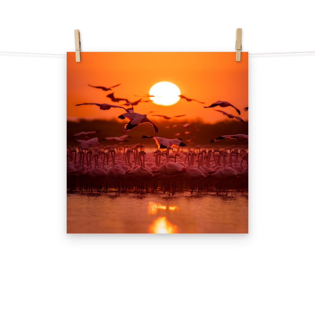 Flamingo Photo paper poster - PosterfyAI.com