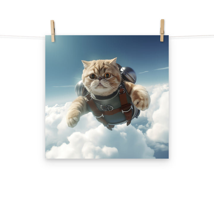 Exotic Shorthair Pilot Photo paper poster - PosterfyAI.com