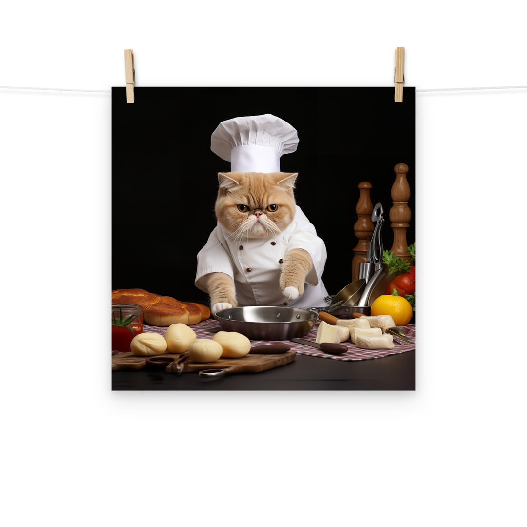 Exotic Shorthair Chef Photo paper poster - PosterfyAI.com