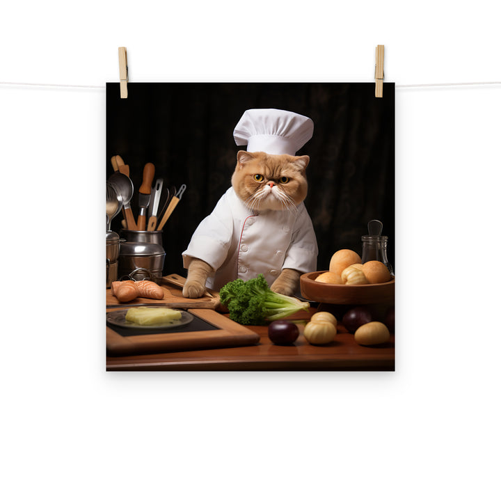 Exotic Shorthair Chef Photo paper poster - PosterfyAI.com